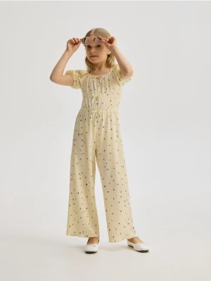 Reserved - Wzorzysty kombinezon - jasnożółty