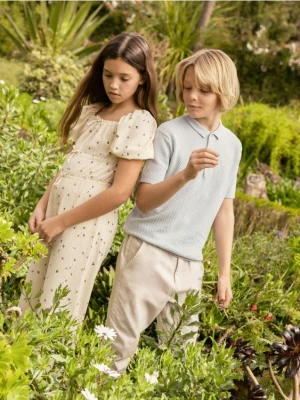 Reserved - Wzorzysty kombinezon - jasnożółty