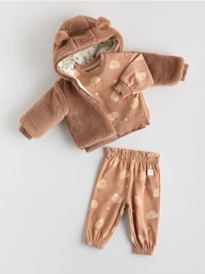 Reserved - Wzorzysty komplet - brązowy
