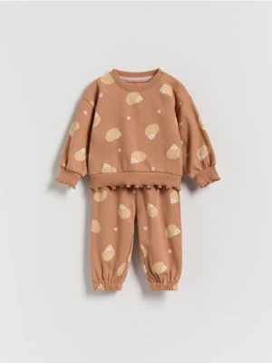Reserved - Wzorzysty komplet - brązowy