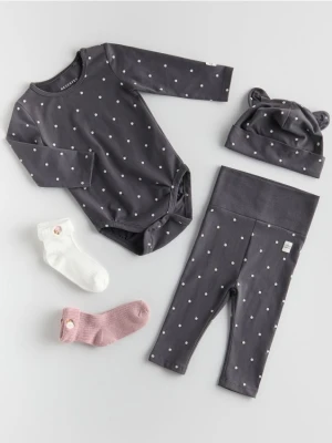 Reserved - Wzorzysty komplet - ciemnoszary