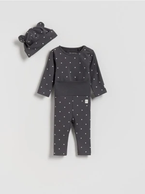 Reserved - Wzorzysty komplet - ciemnoszary