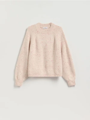 Reserved - Wzorzysty sweter - pastelowy róż