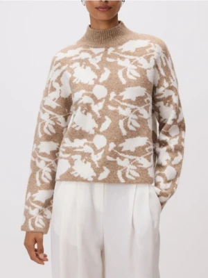 Reserved - Wzorzysty sweter z półgolfem - wielobarwny