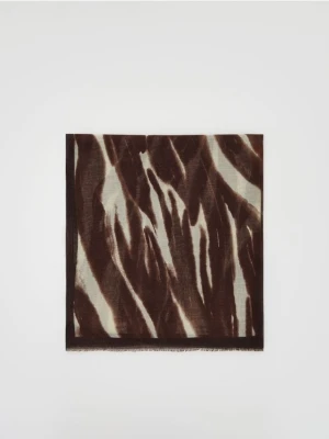 Reserved - Wzorzysty szal - ciemnobrązowy