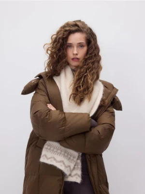 Reserved - Wzorzysty szalik - kremowy