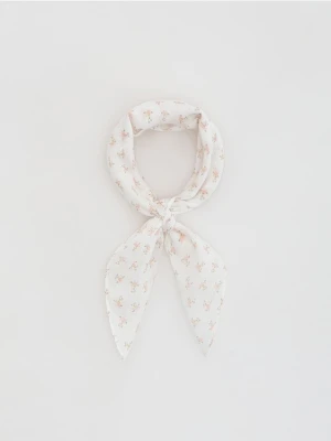 Reserved - Wzorzysty szalik - pastelowy róż