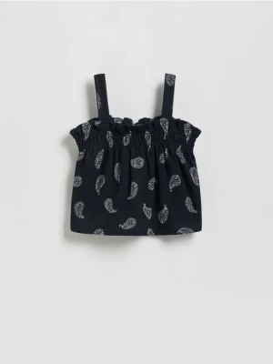 Reserved - Wzorzysty top - czarny