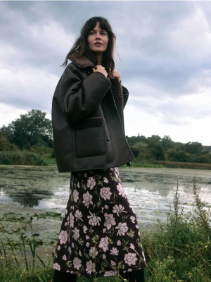 Reserved - Żakardowa spódnica midi - wielobarwny