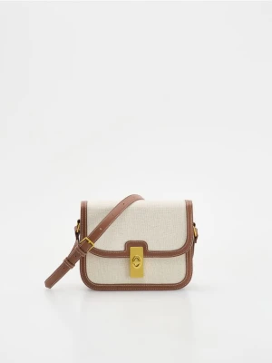 Reserved - Żakardowa torebka na ramię - brązowy