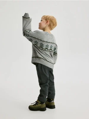 Reserved - Żakardowy sweter - jasnoszary