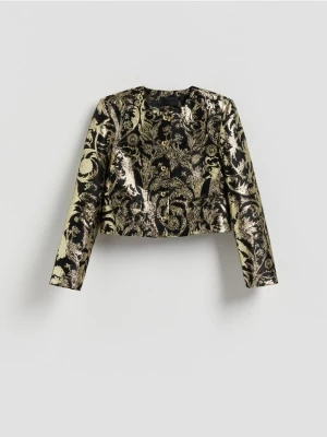 Reserved - Żakardowy żakiet - złoty