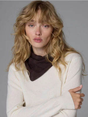 Reserved - Zamszowa bandana - ciemnobrązowy