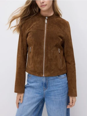 Reserved - Zamszowa kurtka - brązowy