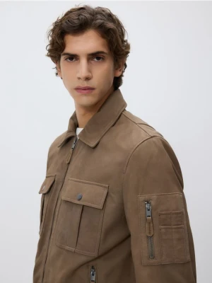 Zdjęcie produktu Reserved - Zamszowa kurtka z kołnierzem - brązowy