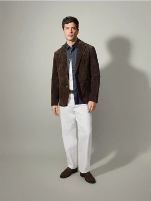 Reserved - Zamszowa marynarka - ciemnobrązowy