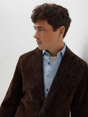 Reserved - Zamszowa marynarka - ciemnobrązowy