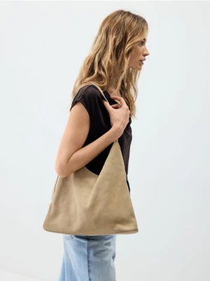 Reserved - Zamszowa torebka - beżowy