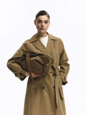 Reserved - Zamszowa torebka hobo - beżowy