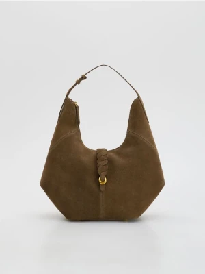 Reserved - Zamszowa torebka hobo - brązowy