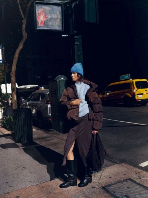 Reserved - Zamszowa torebka hobo - ciemnobrązowy