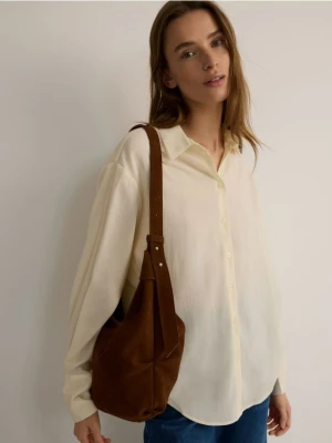 Zdjęcie produktu Reserved - Zamszowa torebka na ramię - brązowy