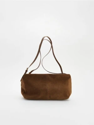 Reserved - Zamszowa torebka na ramię - brązowy