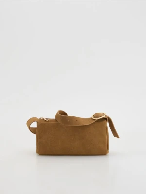 Reserved - Zamszowa torebka na ramię - brązowy