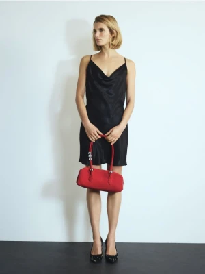 Reserved - Zamszowa torebka na ramię - burgundowy