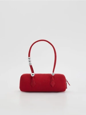 Reserved - Zamszowa torebka na ramię - burgundowy