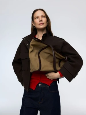 Reserved - Zamszowa torebka shopper - beżowy