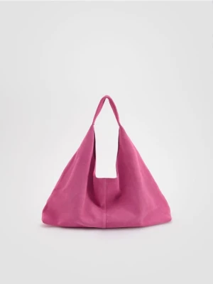 Zdjęcie produktu Reserved - Zamszowa torebka shopper z saszetką - hibiskus