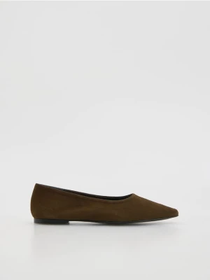 Reserved - Zamszowe baleriny - brązowy