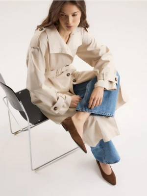 Reserved - Zamszowe baleriny - brązowy