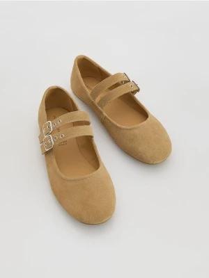 Reserved - Zamszowe baleriny - brązowy