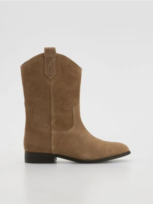 Reserved - Zamszowe botki - beżowy