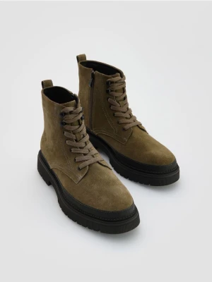 Reserved - Zamszowe botki - jasny zielony