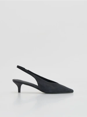 Reserved - Zamszowe czółenka - ciemnoszary