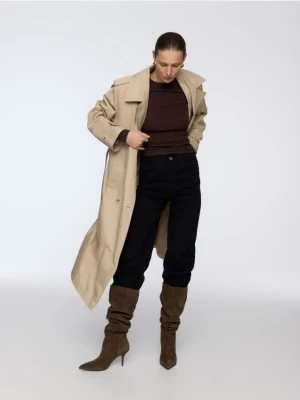 Reserved - Zamszowe kozaki z marszczeniem - zielony