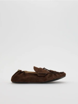 Reserved - Zamszowe loafersy - ciemnobrązowy
