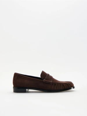 Reserved - Zamszowe loafersy - ciemnobrązowy