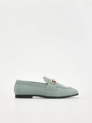 Reserved - Zamszowe loafersy - jasnozielony