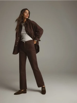 Reserved - Zamszowe loafersy z klamrą - ciemnobrązowy