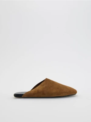 Reserved - Zamszowe mule - brązowy