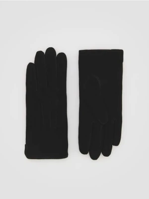 Reserved - Zamszowe rękawiczki - czarny