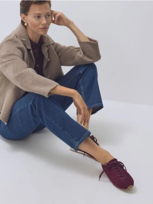 Reserved - Zamszowe sneakersy - mahoniowy