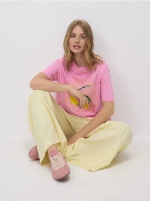 Reserved - Zamszowe sneakersy - różowy