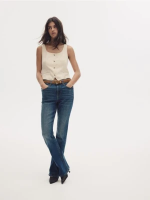 Reserved - Zamszowy pasek z klamrą - brązowy