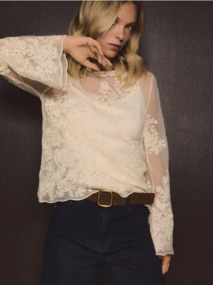 Reserved - Zamszowy pasek z klamrą - brązowy