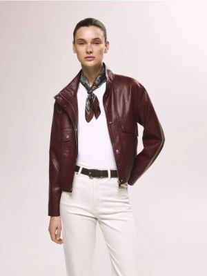 Reserved - Zamszowy pasek z klamrą - ciemnobrązowy